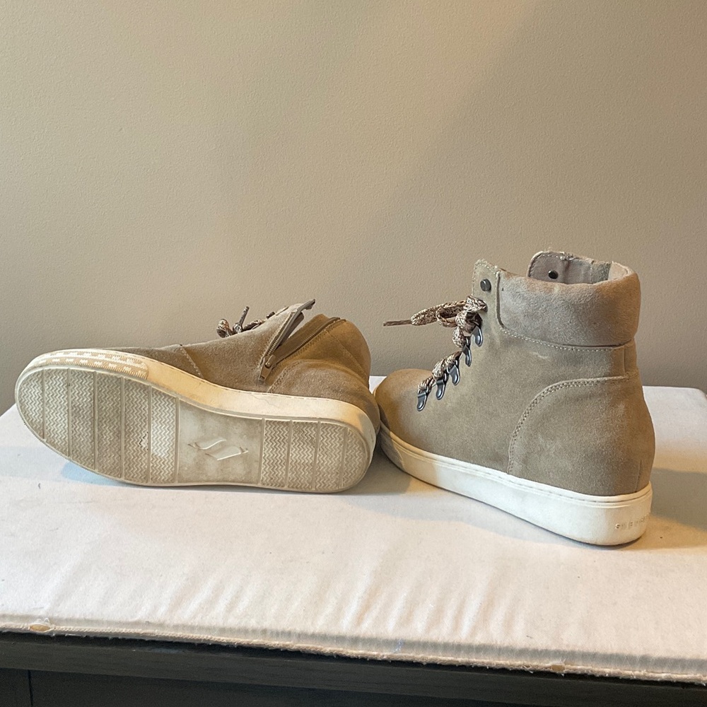 womans Skechers Tan High-Top Sneakers